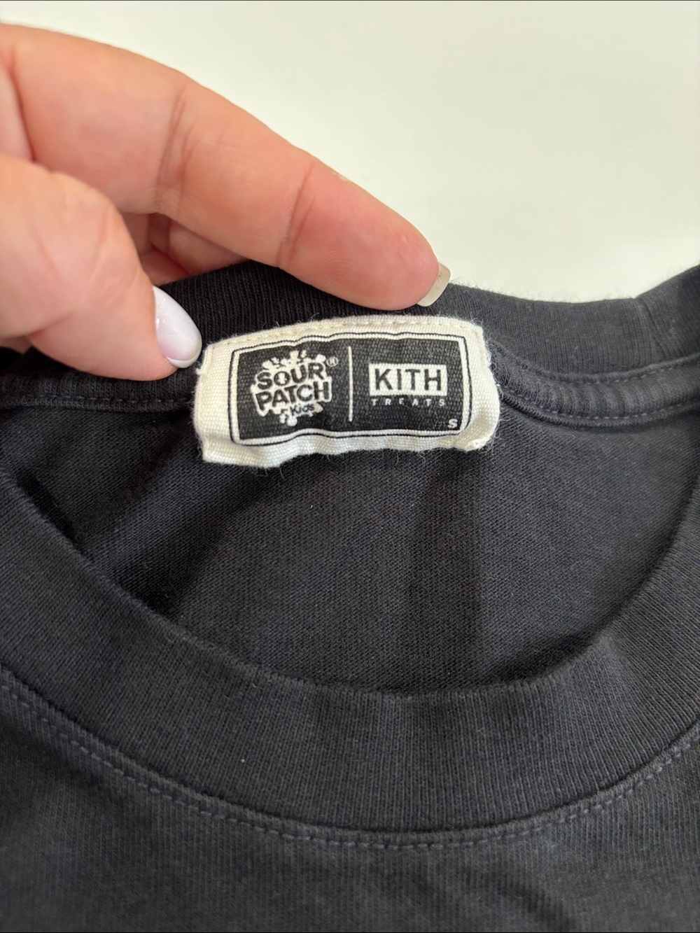 Kith Black Tee With White Label Graphic View 6